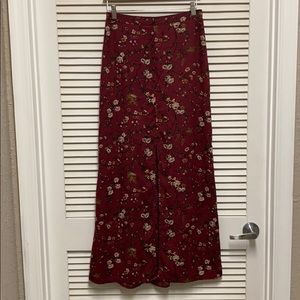 Burgundy floral maxi skirt
